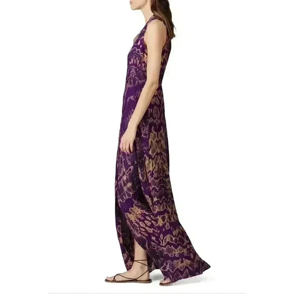 $411 Kahindo Maxi Dress Womens 2 Tie Dye Print Flowy Festival Bohemian Cruise - Picture 3 of 13